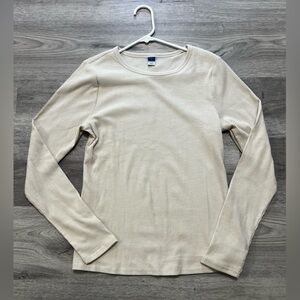 Old Navy Plush Long Sleeve Cream color top size L
